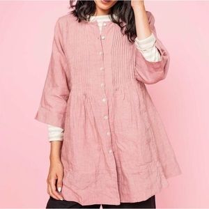 Gudrun Sjödén Solid Linen Dusty Pink Tunic Size Large